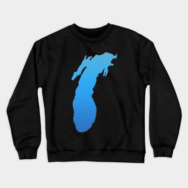 Lake Michigan Great Lakes Outline Crewneck Sweatshirt by gorff